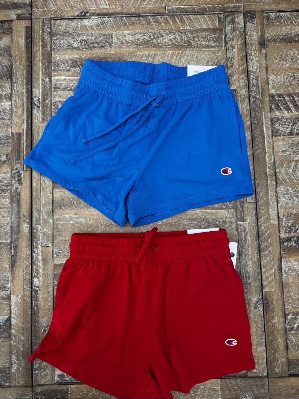 2 Pairs of Champion Active Shorts - Red and Blue - XS - NWT